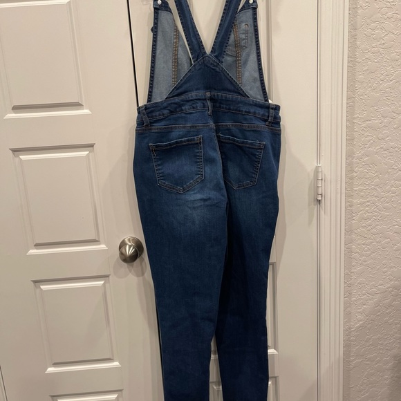 Wax Denim Jeans Overalls Woman’s Dark Blue Wash Size: Medium Preloved - Picture 7 of 12